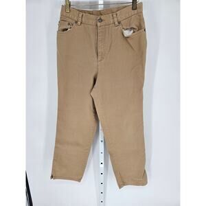 Lauren Jeans Co. Women's Tan Wide Leg Mid Rise Belt Loop Casual Pant Size 8